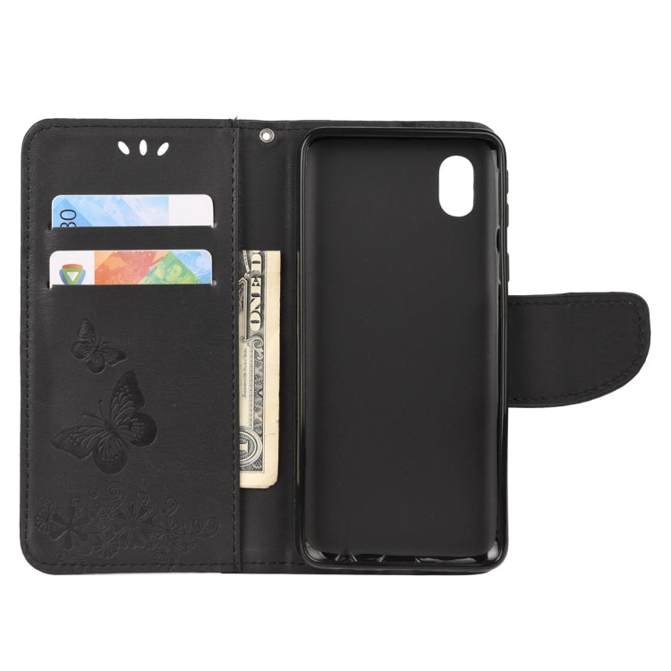 For Samsung Galaxy A01 Core Butterflies Embossing Horizontal Flip Leather Case with Holder & Card Slots & Wallet