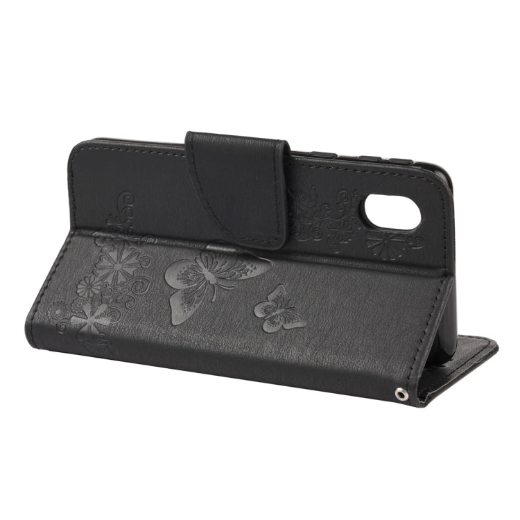 For Samsung Galaxy A01 Core Butterflies Embossing Horizontal Flip Leather Case with Holder & Card Slots & Wallet