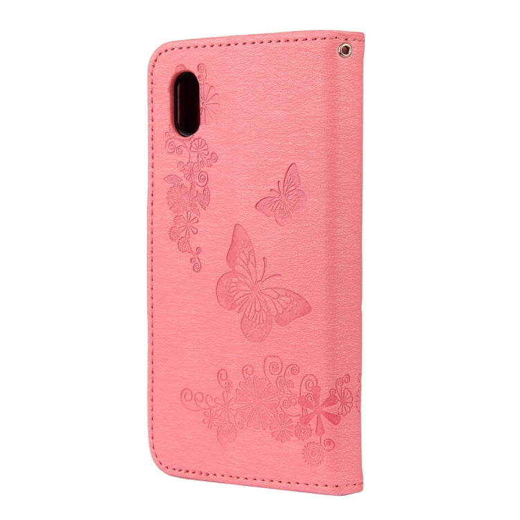 For Samsung Galaxy A01 Core Butterflies Embossing Horizontal Flip Leather Case with Holder & Card Slots & Wallet