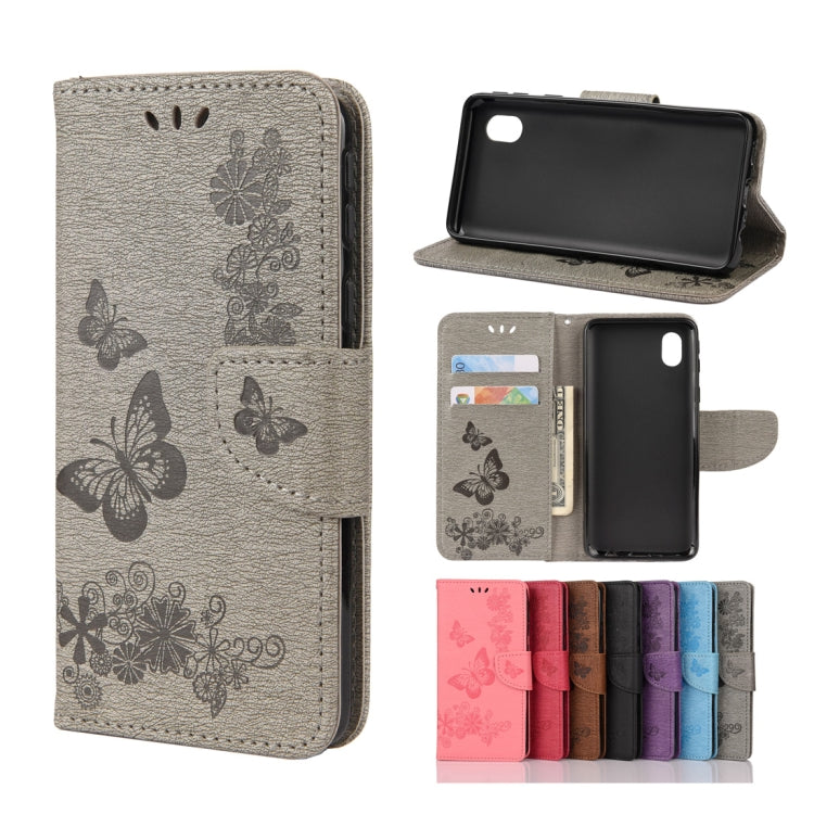 For Samsung Galaxy A01 Core Butterflies Embossing Horizontal Flip Leather Case with Holder & Card Slots & Wallet
