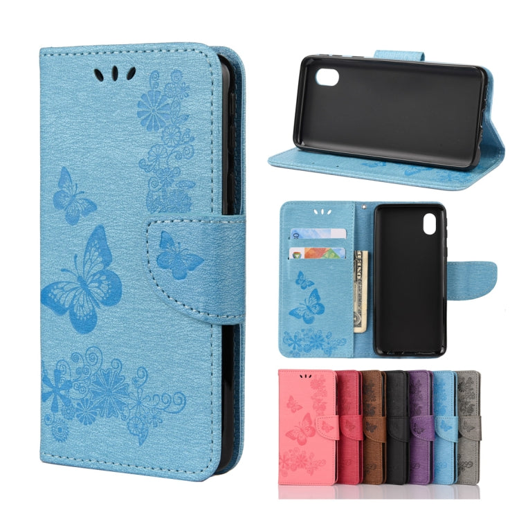 For Samsung Galaxy A01 Core Butterflies Embossing Horizontal Flip Leather Case with Holder & Card Slots & Wallet