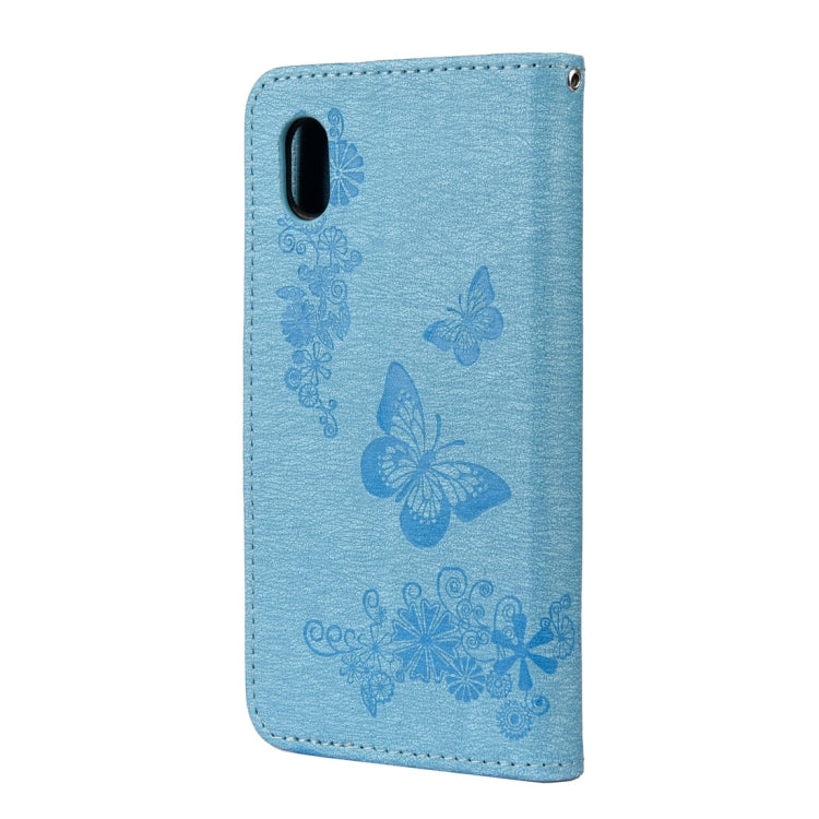 For Samsung Galaxy A01 Core Butterflies Embossing Horizontal Flip Leather Case with Holder & Card Slots & Wallet