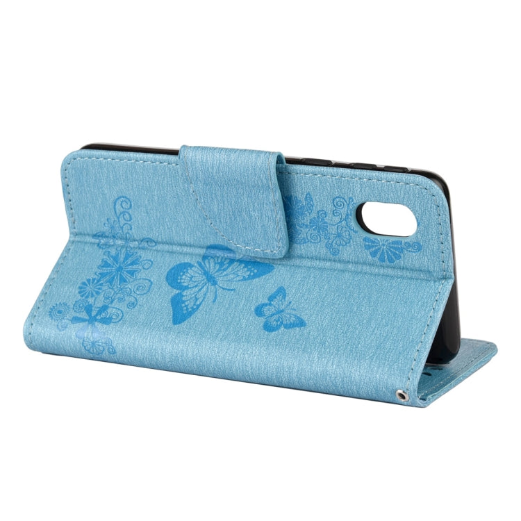For Samsung Galaxy A01 Core Butterflies Embossing Horizontal Flip Leather Case with Holder & Card Slots & Wallet