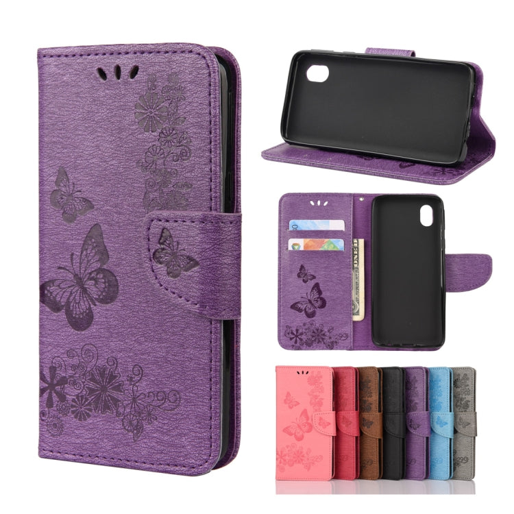 For Samsung Galaxy A01 Core Butterflies Embossing Horizontal Flip Leather Case with Holder & Card Slots & Wallet
