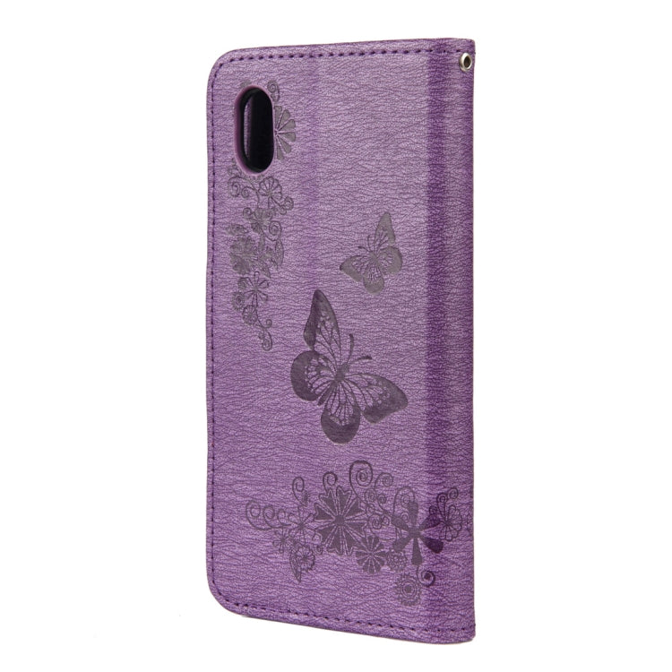For Samsung Galaxy A01 Core Butterflies Embossing Horizontal Flip Leather Case with Holder & Card Slots & Wallet