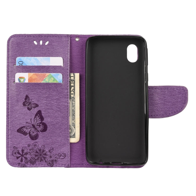 For Samsung Galaxy A01 Core Butterflies Embossing Horizontal Flip Leather Case with Holder & Card Slots & Wallet
