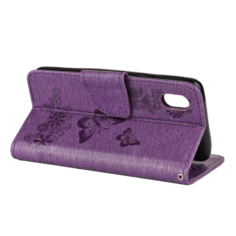 For Samsung Galaxy A01 Core Butterflies Embossing Horizontal Flip Leather Case with Holder & Card Slots & Wallet