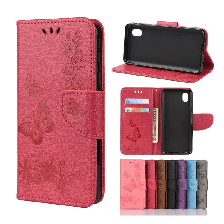 For Samsung Galaxy A01 Core Butterflies Embossing Horizontal Flip Leather Case with Holder & Card Slots & Wallet