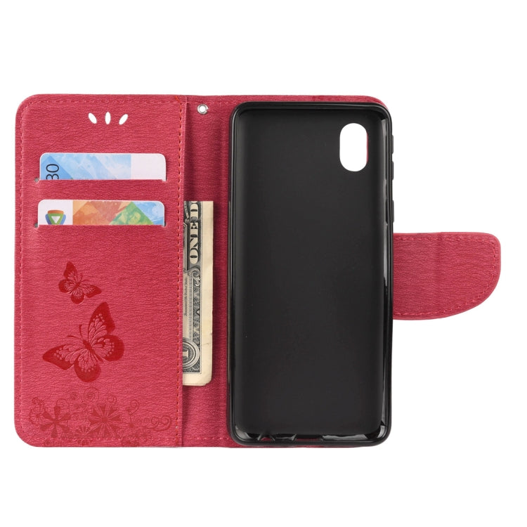 For Samsung Galaxy A01 Core Butterflies Embossing Horizontal Flip Leather Case with Holder & Card Slots & Wallet