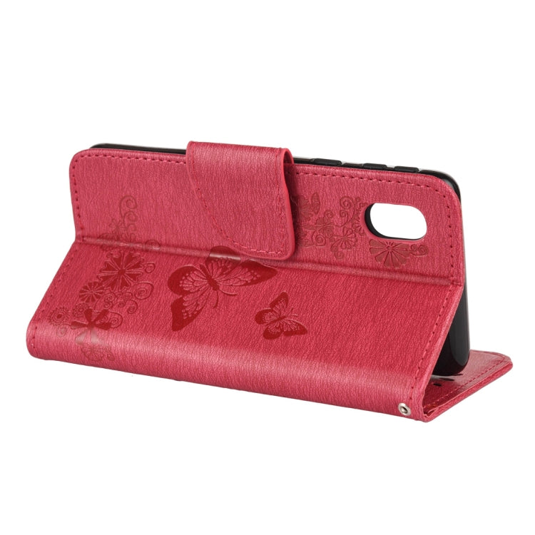 For Samsung Galaxy A01 Core Butterflies Embossing Horizontal Flip Leather Case with Holder & Card Slots & Wallet