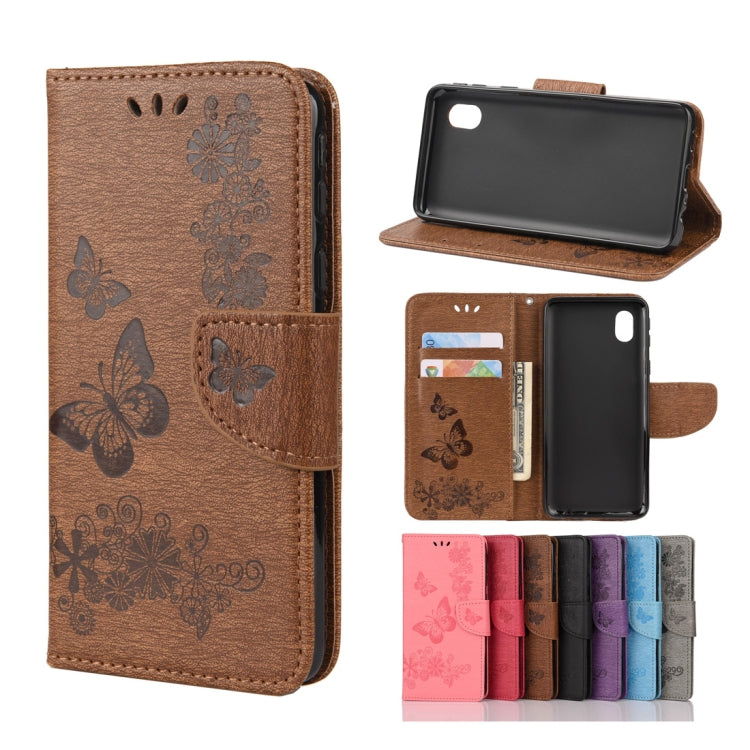 For Samsung Galaxy A01 Core Butterflies Embossing Horizontal Flip Leather Case with Holder & Card Slots & Wallet