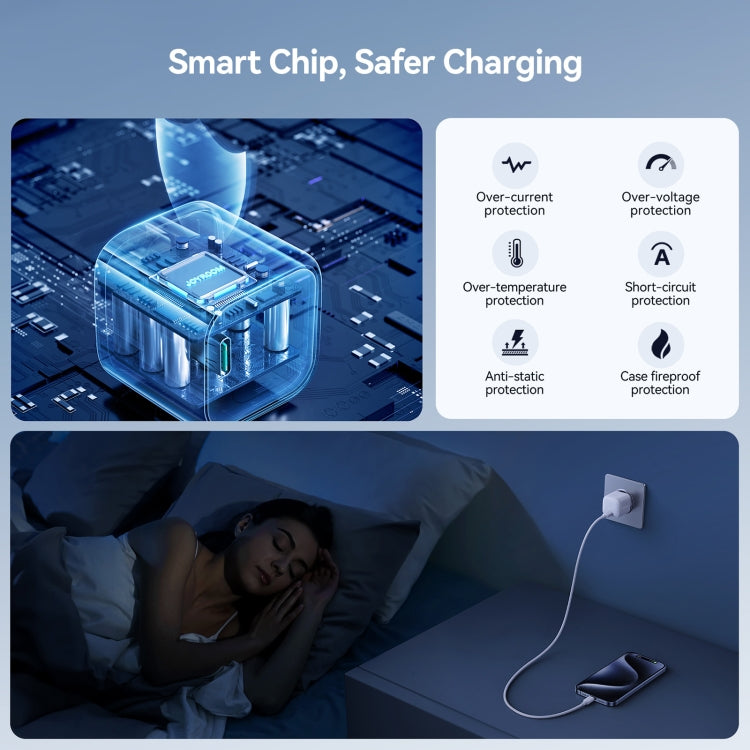 JOYROOM JR-TCG08 GaN PD20W USB-C / Type-C Port Mini Charger, Plug:EU Plug - White