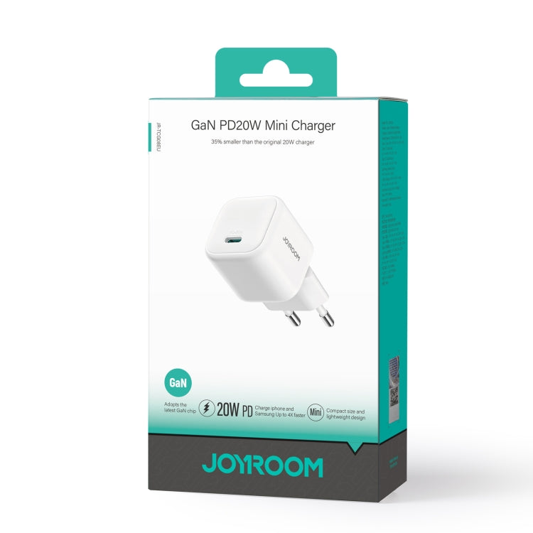 JOYROOM JR-TCG08 GaN PD20W USB-C / Type-C Port Mini Charger, Plug:EU Plug - White