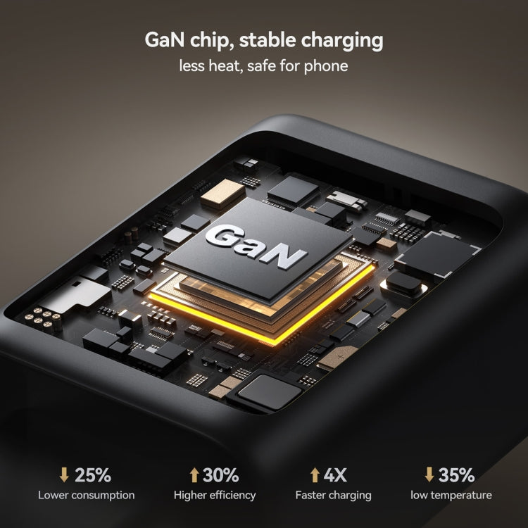 JOYROOM JR-TCG13 45W GaN USB-C / Type-C Port Super Fast Charger, Plug:EU Plug - Black