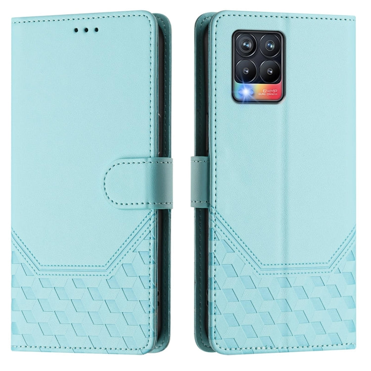 For Realme 8 4G / 8 Pro 4G Honeycomb Embossing RFID Leather Phone Case