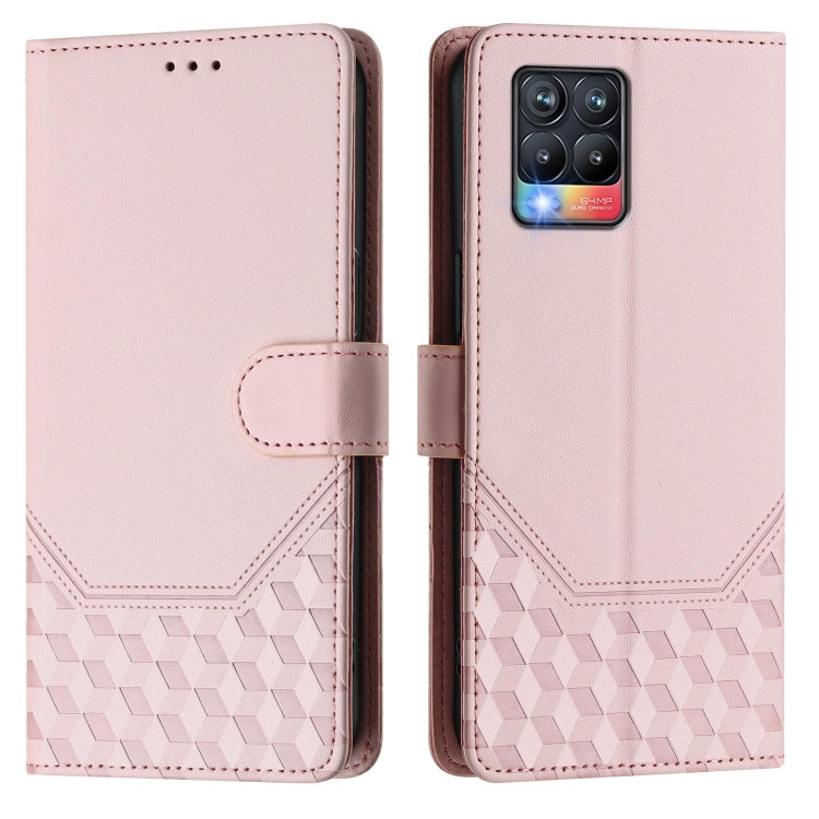 For Realme 8 4G / 8 Pro 4G Honeycomb Embossing RFID Leather Phone Case