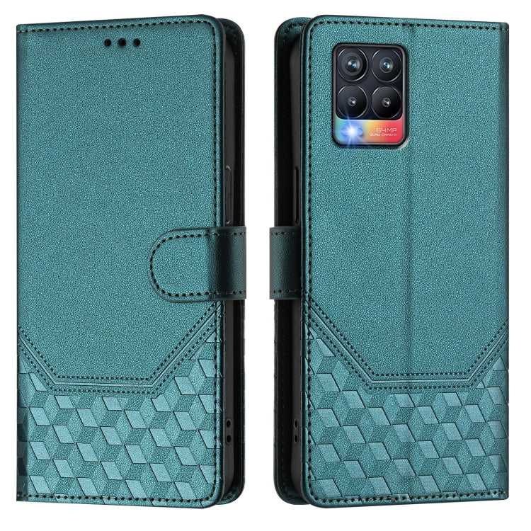 For Realme 8 4G / 8 Pro 4G Honeycomb Embossing RFID Leather Phone Case
