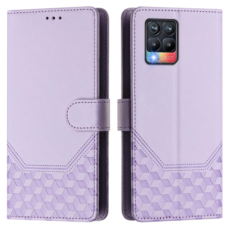 For Realme 8 4G / 8 Pro 4G Honeycomb Embossing RFID Leather Phone Case