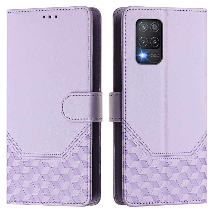 For Realme 8 5G / V13 5G / Q3 5G Honeycomb Embossing RFID Leather Phone Case