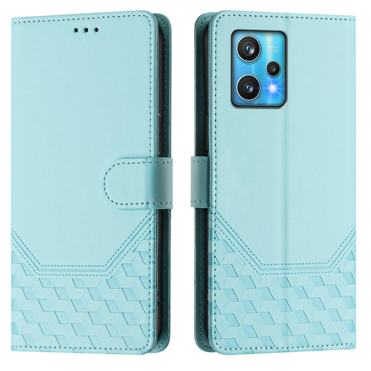 For Realme 9 Pro+ 5G / 9 4G Global Honeycomb Embossing RFID Leather Phone Case