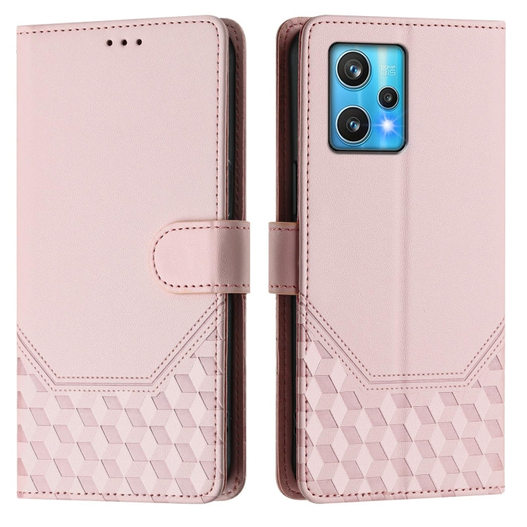 For Realme 9 Pro+ 5G / 9 4G Global Honeycomb Embossing RFID Leather Phone Case