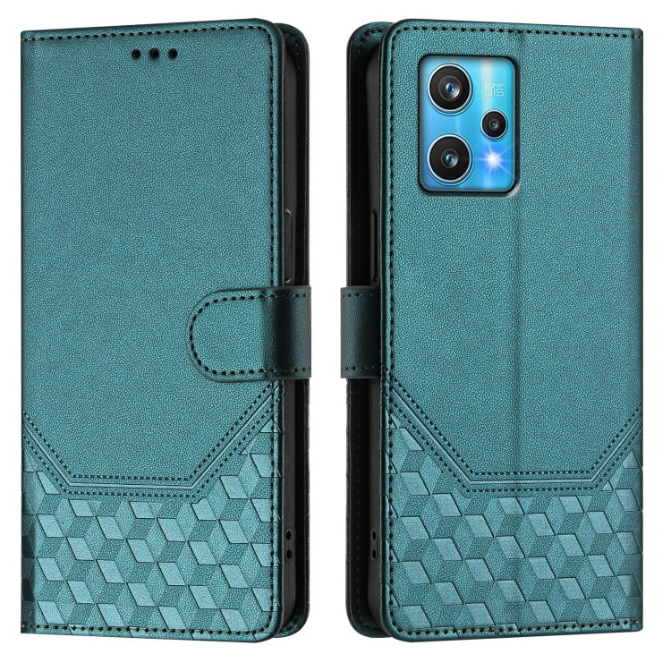 For Realme 9 Pro+ 5G / 9 4G Global Honeycomb Embossing RFID Leather Phone Case