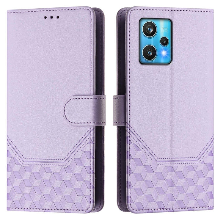 For Realme 9 Pro+ 5G / 9 4G Global Honeycomb Embossing RFID Leather Phone Case
