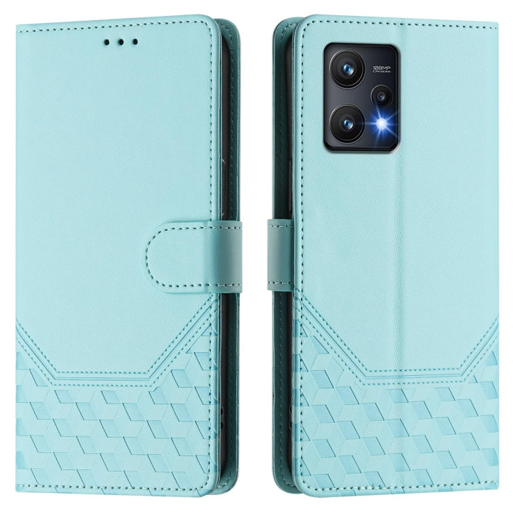 For Realme 9 Pro 5G Global Honeycomb Embossing RFID Leather Phone Case