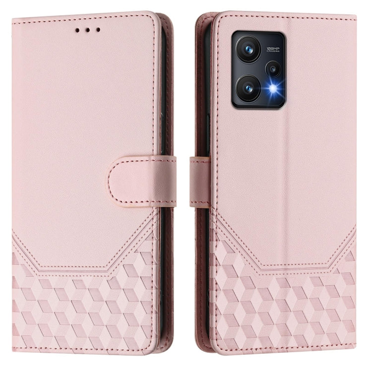 For Realme 9 Pro 5G Global Honeycomb Embossing RFID Leather Phone Case