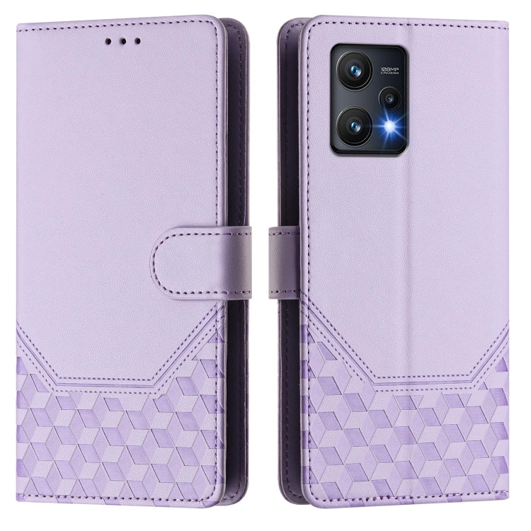For Realme 9 Pro 5G Global Honeycomb Embossing RFID Leather Phone Case