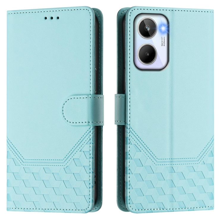 For Realme 10 4G Global Honeycomb Embossing RFID Leather Phone Case