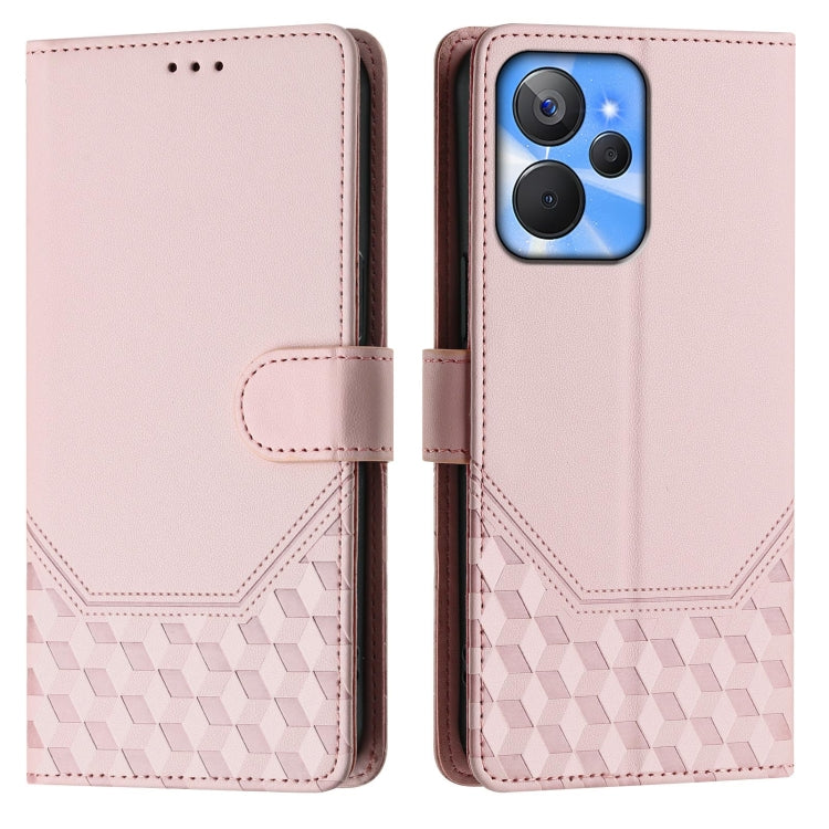 For Realme 10T 5G / 10S 5G / 9i India Honeycomb Embossing RFID Leather Phone Case