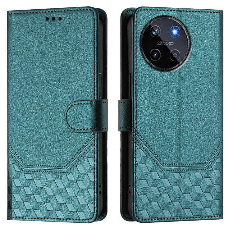 For Realme 11 4G Global Honeycomb Embossing RFID Leather Phone Case