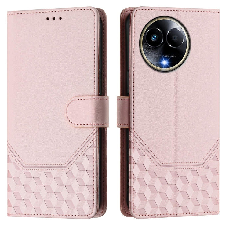 For Realme 11 5G Global / 11x 5G / C67 India Honeycomb Embossing RFID Leather Phone Case