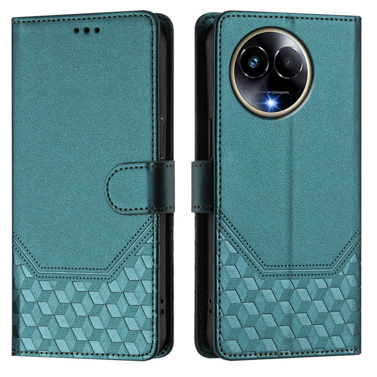 For Realme 11 5G Global / 11x 5G / C67 India Honeycomb Embossing RFID Leather Phone Case