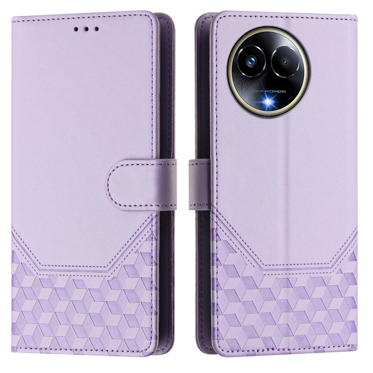 For Realme 11 5G Global / 11x 5G / C67 India Honeycomb Embossing RFID Leather Phone Case