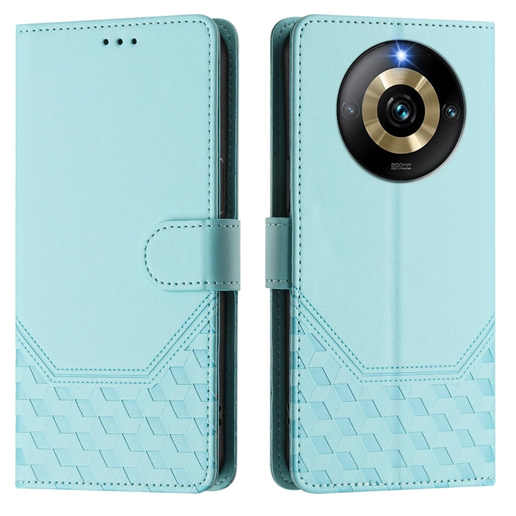 For Realme Narzo 60 Pro Honeycomb Embossing RFID Leather Phone Case