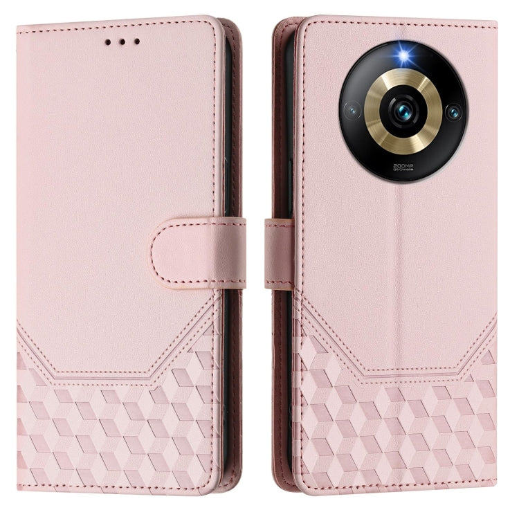 For Realme Narzo 60 Pro Honeycomb Embossing RFID Leather Phone Case