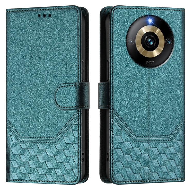 For Realme Narzo 60 Pro Honeycomb Embossing RFID Leather Phone Case