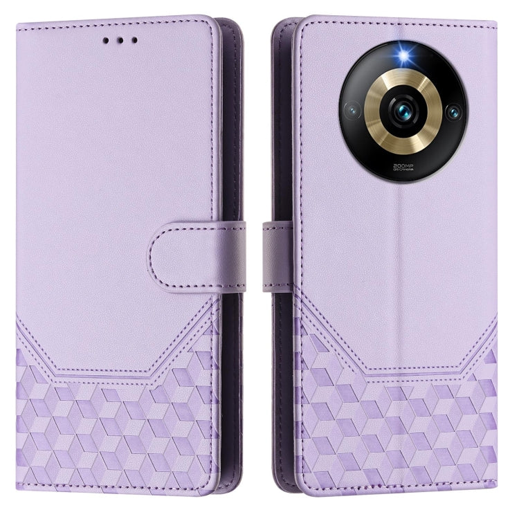 For Realme Narzo 60 Pro Honeycomb Embossing RFID Leather Phone Case