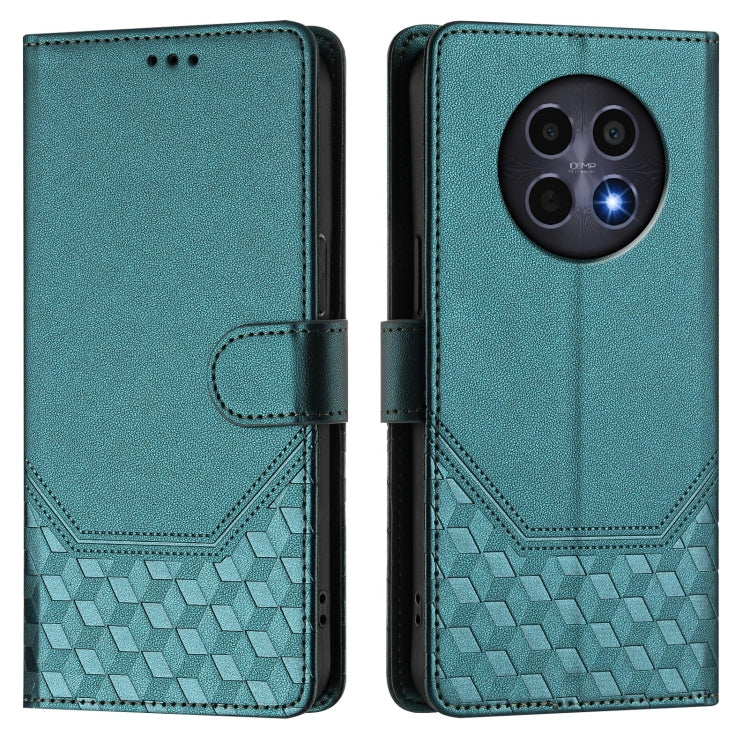 For Realme 12 5G Global Honeycomb Embossing RFID Leather Phone Case