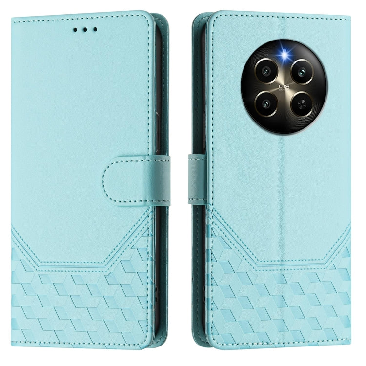 For Realme 12 Pro 5G / 12 Pro+ 5G Global Honeycomb Embossing RFID Leather Phone Case