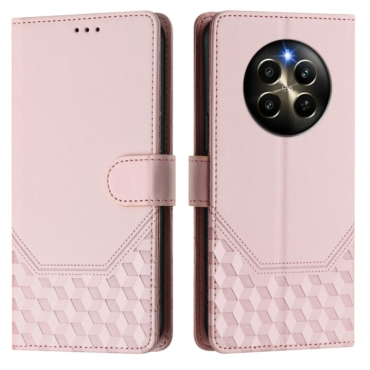 For Realme 12 Pro 5G / 12 Pro+ 5G Global Honeycomb Embossing RFID Leather Phone Case