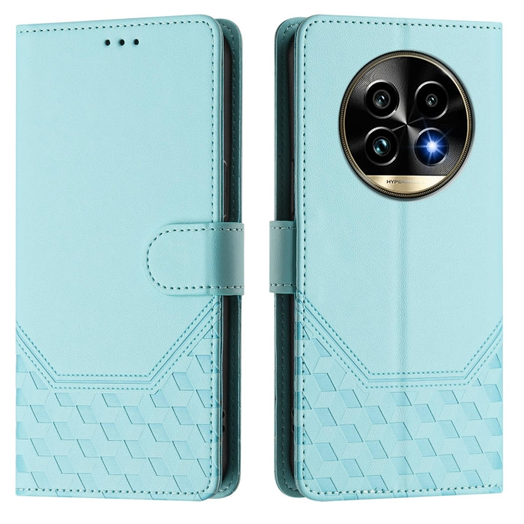 For Realme 13 Pro 5G / 13 Pro+ 5G Honeycomb Embossing RFID Leather Phone Case