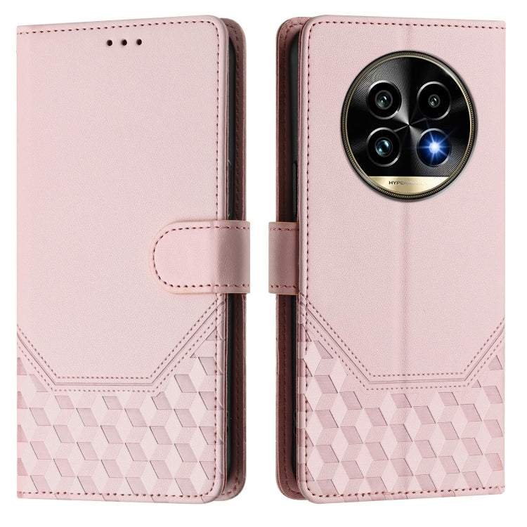 For Realme 13 Pro 5G / 13 Pro+ 5G Honeycomb Embossing RFID Leather Phone Case