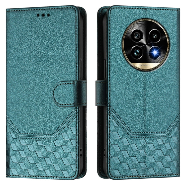 For Realme 13 Pro 5G / 13 Pro+ 5G Honeycomb Embossing RFID Leather Phone Case