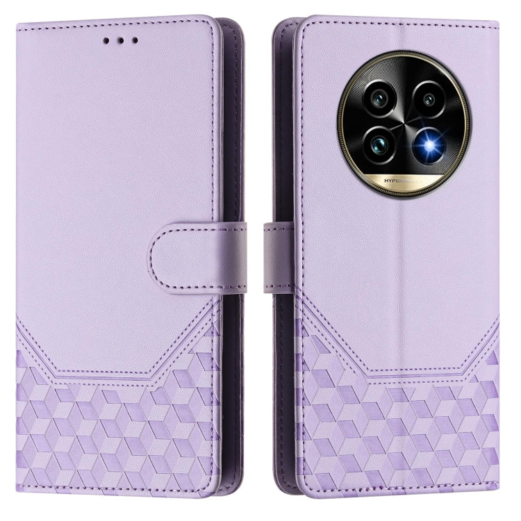 For Realme 13 Pro 5G / 13 Pro+ 5G Honeycomb Embossing RFID Leather Phone Case