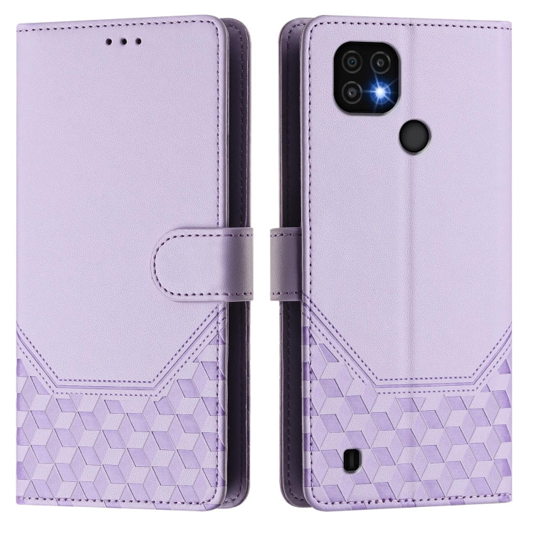 For Realme C20 / C11 / C21 Honeycomb Embossing RFID Leather Phone Case