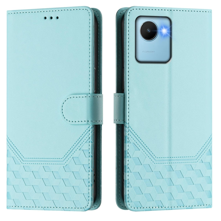For Realme C30 4G / C30s / Narzo 50i Prime Honeycomb Embossing RFID Leather Phone Case
