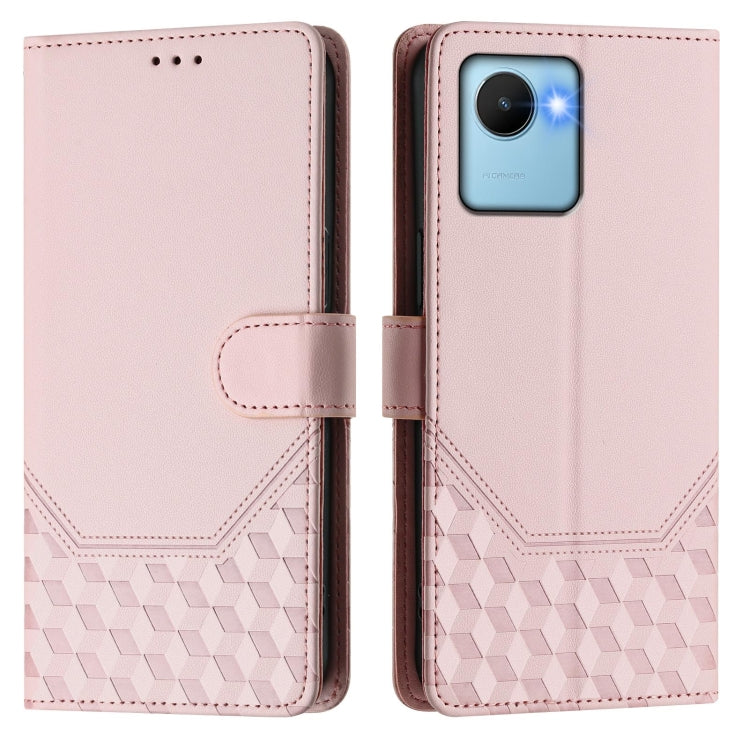 For Realme C30 4G / C30s / Narzo 50i Prime Honeycomb Embossing RFID Leather Phone Case